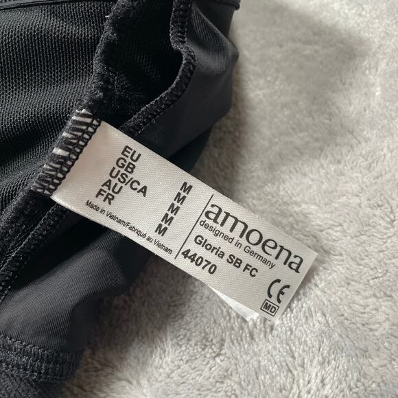 Amoena Bra Medium Black Gloria Mastectomy Wire Free Front Closure Padded Sports - Picture 4 of 10